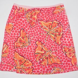 LILLY PULITZER reversible cotton skirt butterfly giraffe girls 10